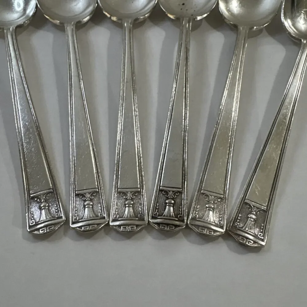 Vintage Holmes and Edwards Silver Plate Inlaid Flatware - 6 Teaspoons- Century